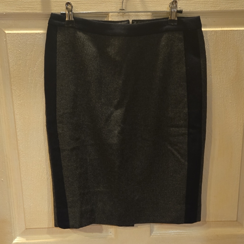 J. Crew Gray and Navy Pencil Skirt
